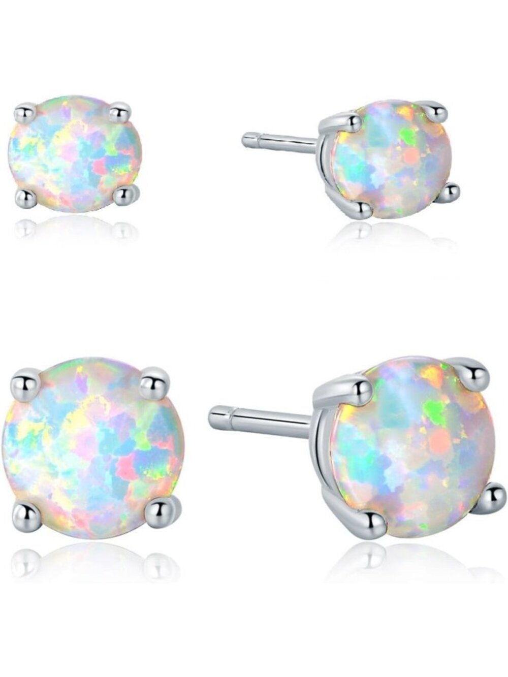 Gorgeous Rose Gold Opal Stud Earrings, 6MM Round, Perfect for Women’s Style